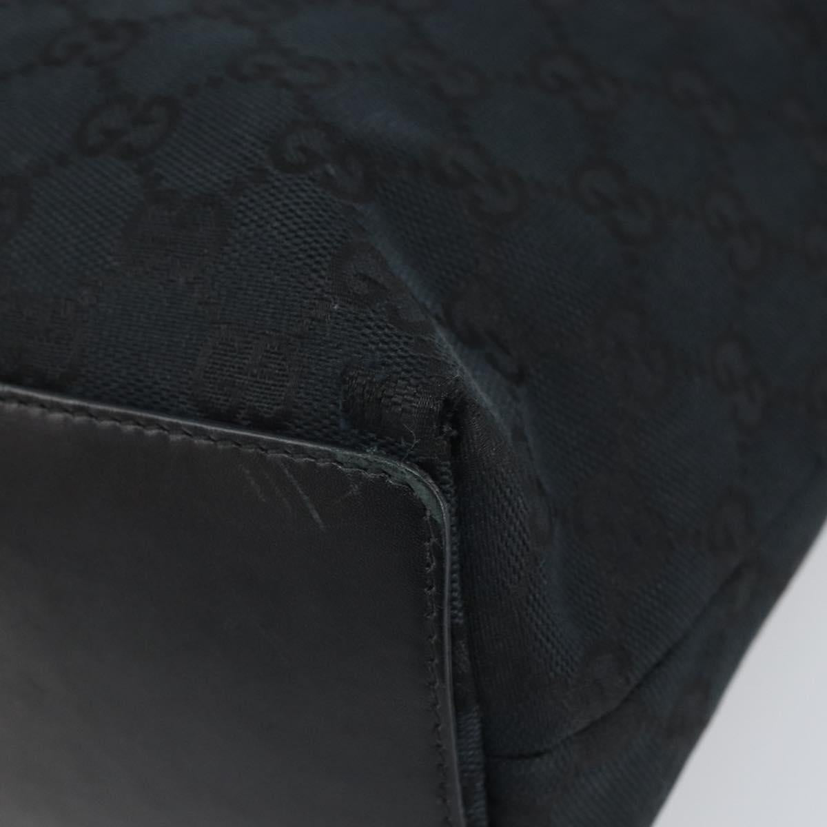 GUCCI GG Canvas Hand Bag Black Gold 002 1099 Auth bs33065