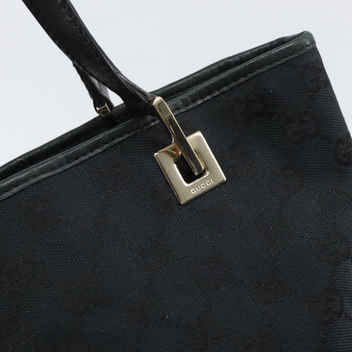 GUCCI GG Canvas Hand Bag Black Gold 002 1099 Auth bs33065
