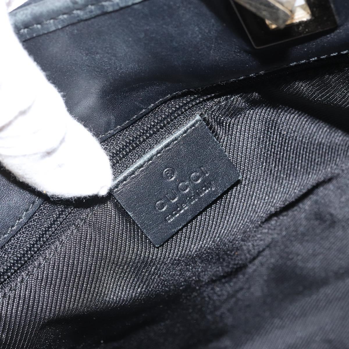 GUCCI GG Canvas Hand Bag Black Gold 002 1099 Auth bs33065