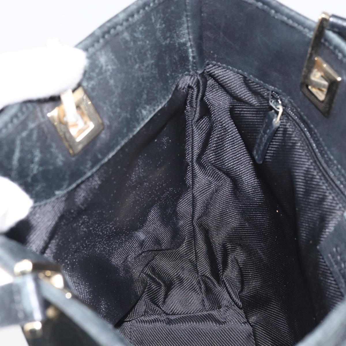 GUCCI GG Canvas Hand Bag Black Gold 002 1099 Auth bs33065