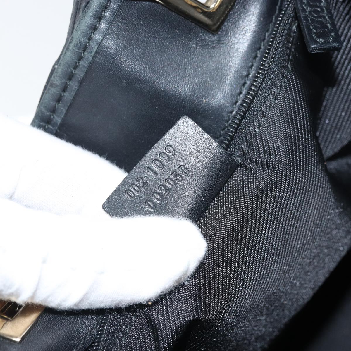 GUCCI GG Canvas Hand Bag Black Gold 002 1099 Auth bs33065