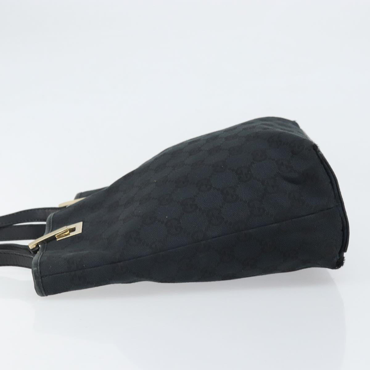 GUCCI GG Canvas Hand Bag Black Gold 002 1099 Auth bs33065