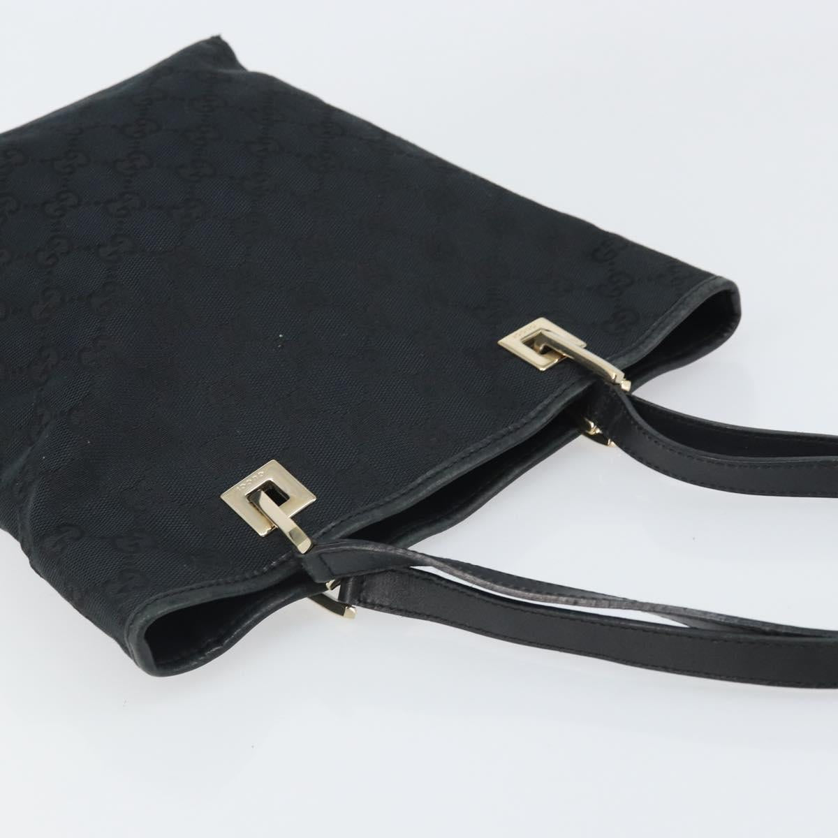 GUCCI GG Canvas Hand Bag Black Gold 002 1099 Auth bs33065