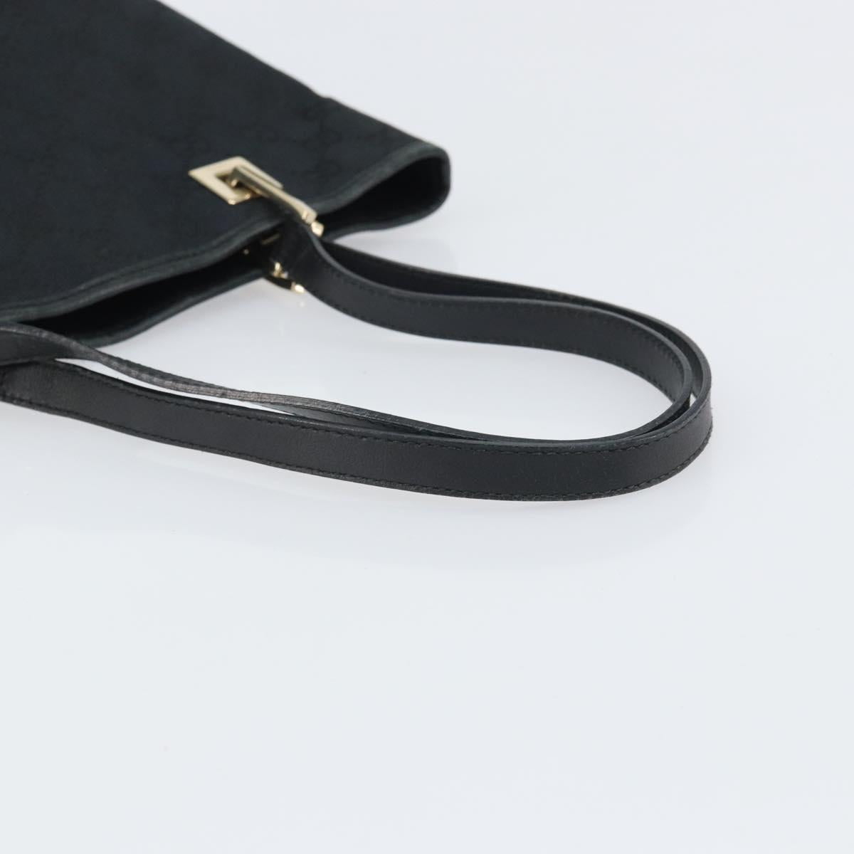 GUCCI GG Canvas Hand Bag Black Gold 002 1099 Auth bs33065