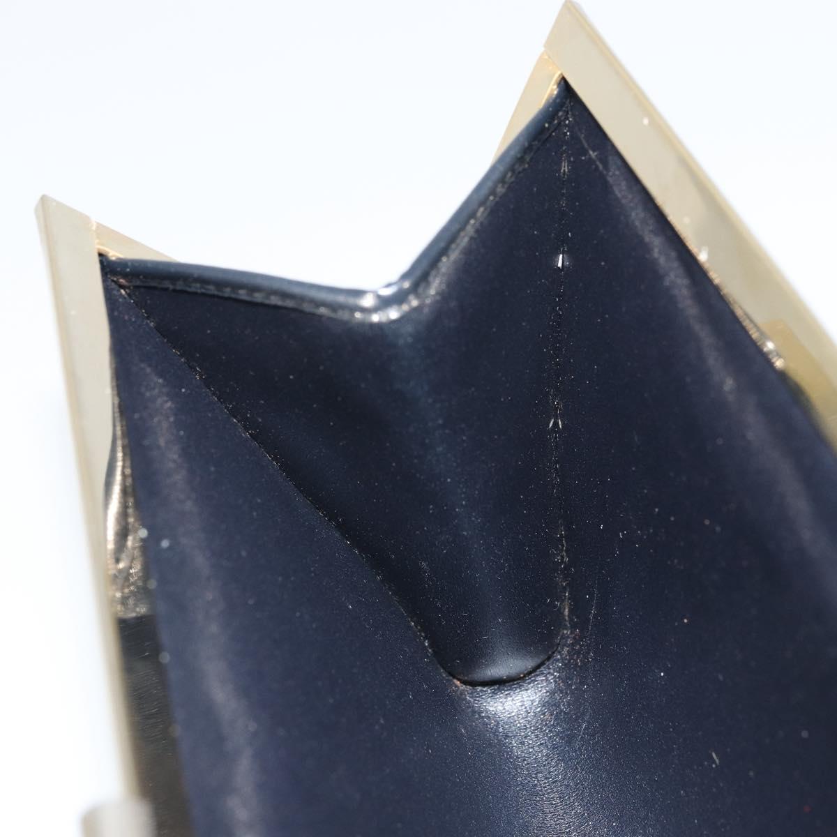 Christian Dior Clutch Bag Canvas Navy Gold Auth bs33068