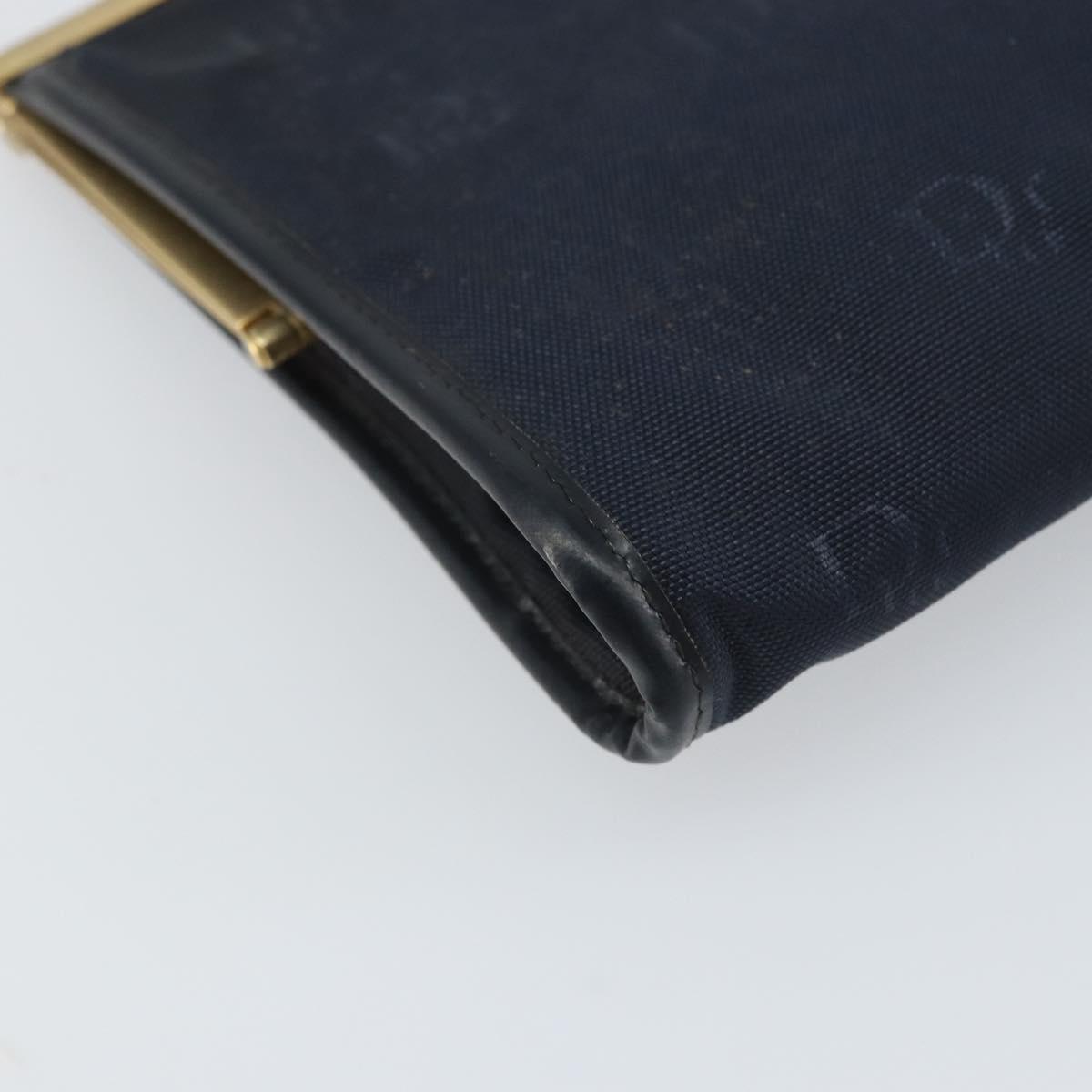 Christian Dior Clutch Bag Canvas Navy Gold Auth bs33068