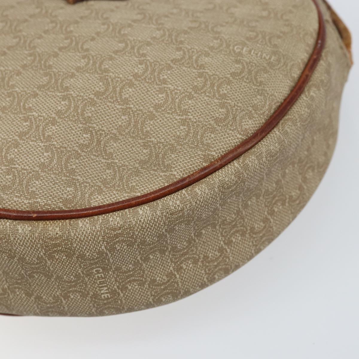 CELINE Macadam Canvas Shoulder Bag PVC Beige Auth bs33069