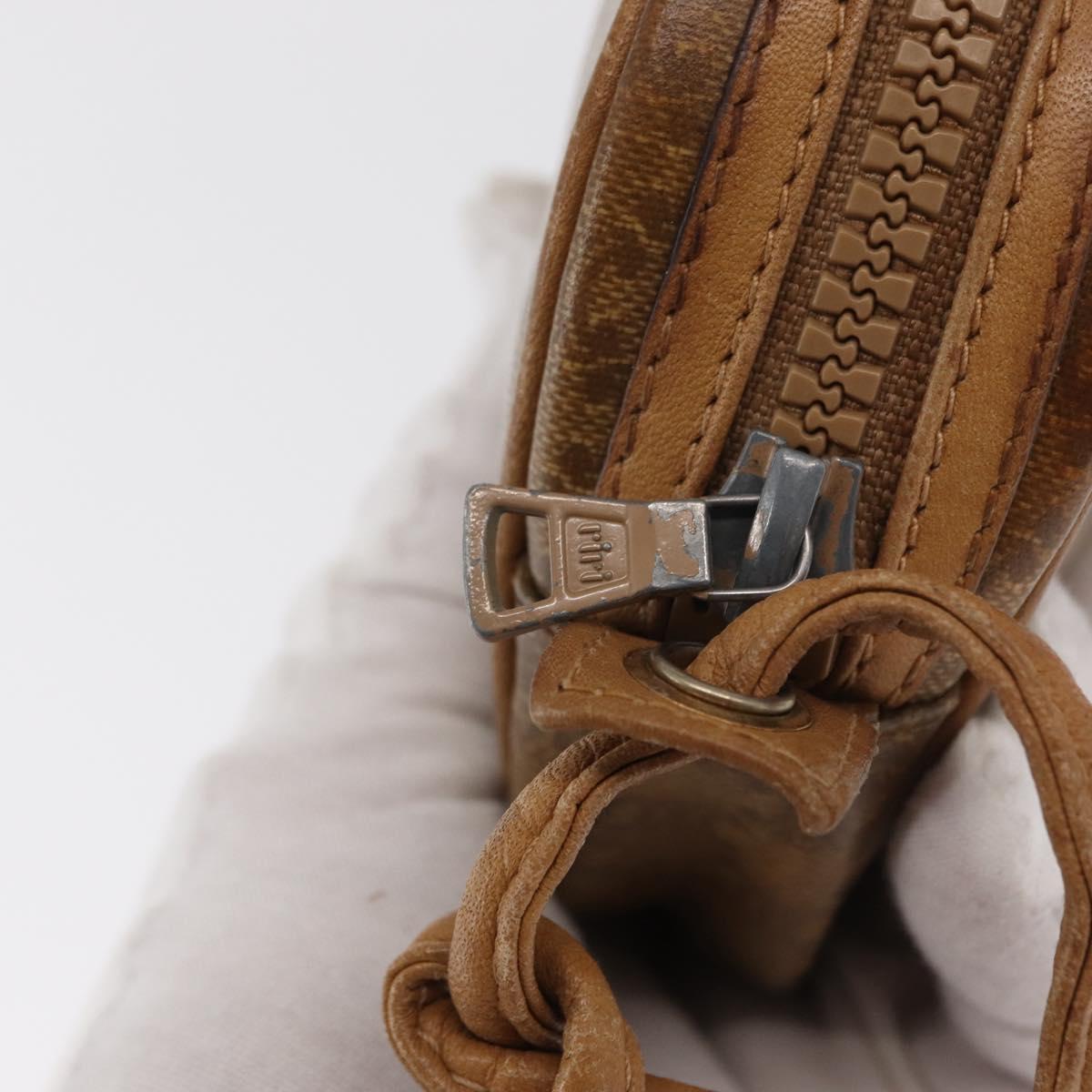 CELINE Macadam Canvas Shoulder Bag PVC Beige Auth bs33070