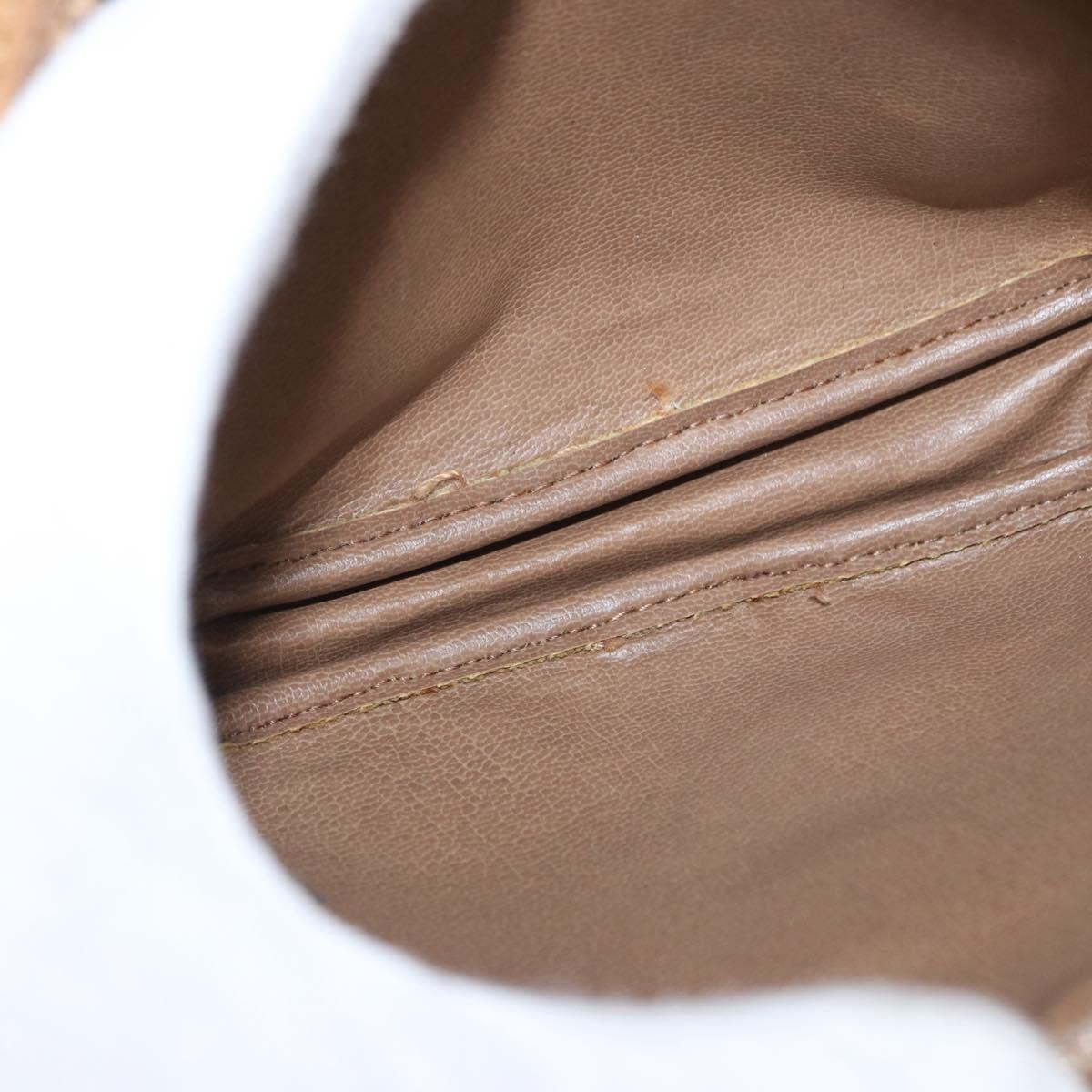 CELINE Macadam Canvas Shoulder Bag PVC Beige Auth bs33070