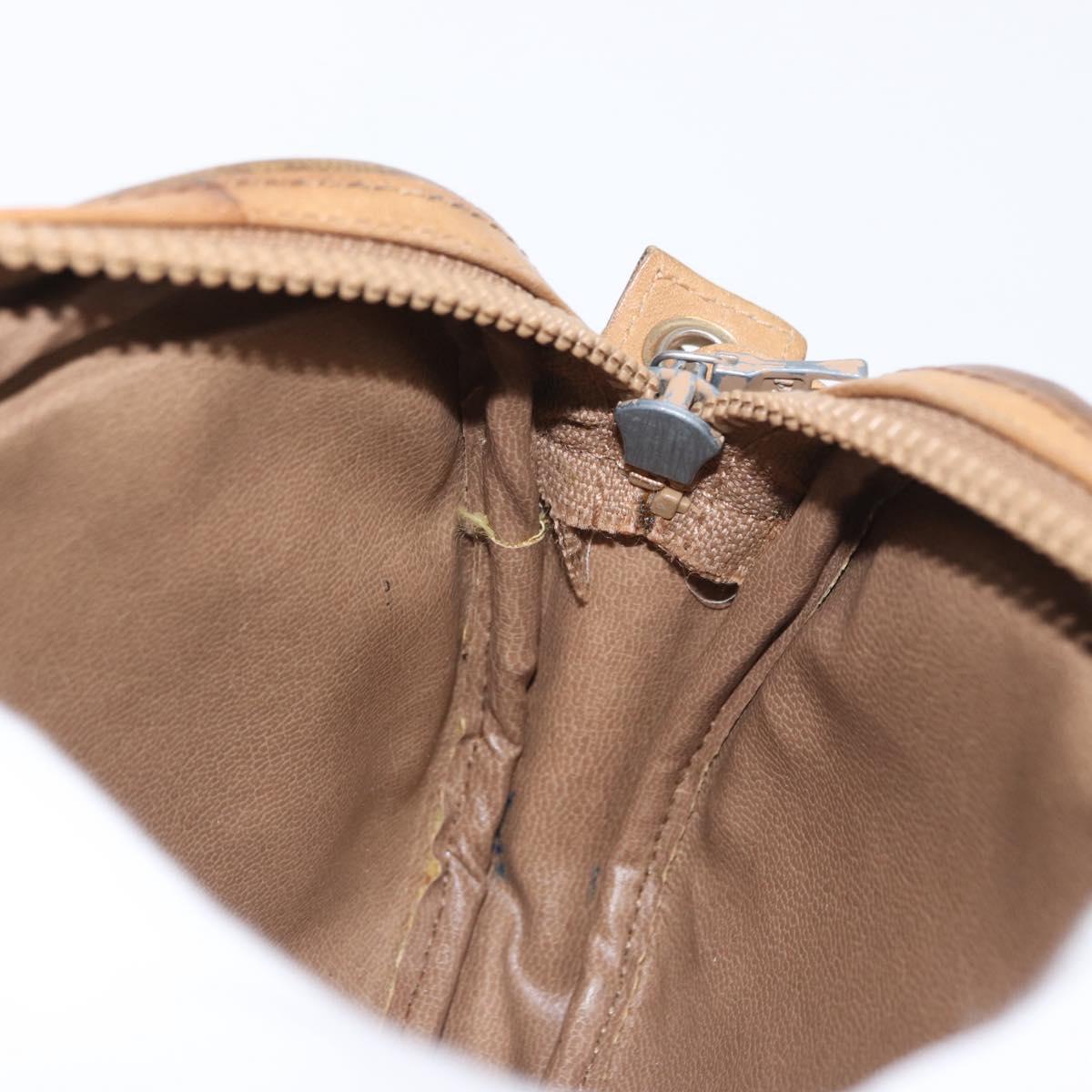 CELINE Macadam Canvas Shoulder Bag PVC Beige Auth bs33070