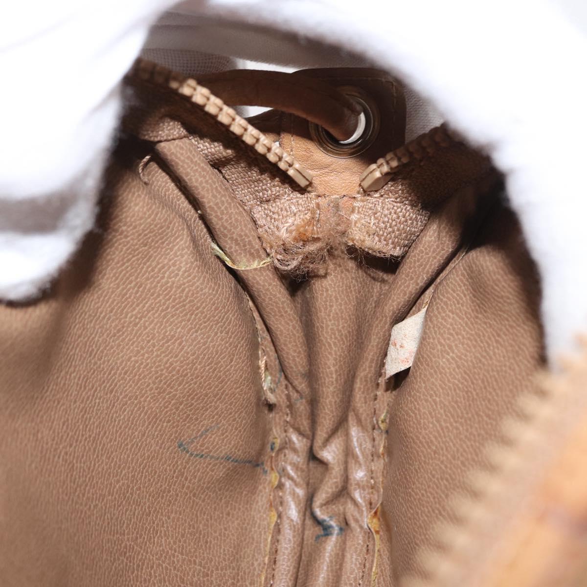 CELINE Macadam Canvas Shoulder Bag PVC Beige Auth bs33070