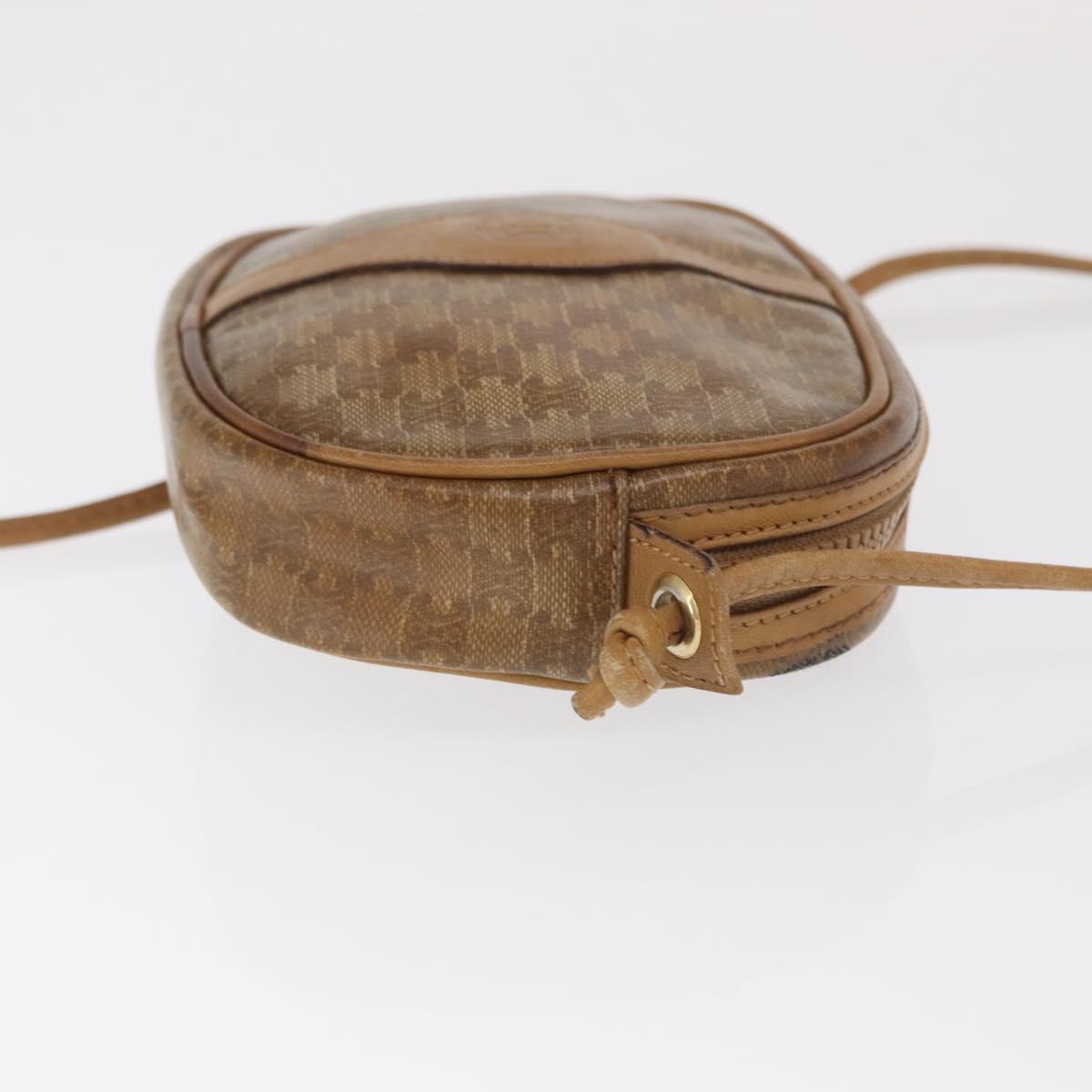 CELINE Macadam Canvas Shoulder Bag PVC Beige Auth bs33070