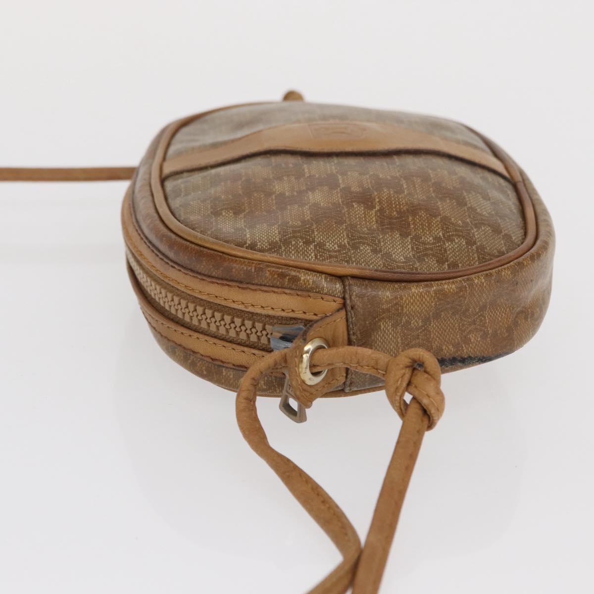 CELINE Macadam Canvas Shoulder Bag PVC Beige Auth bs33070