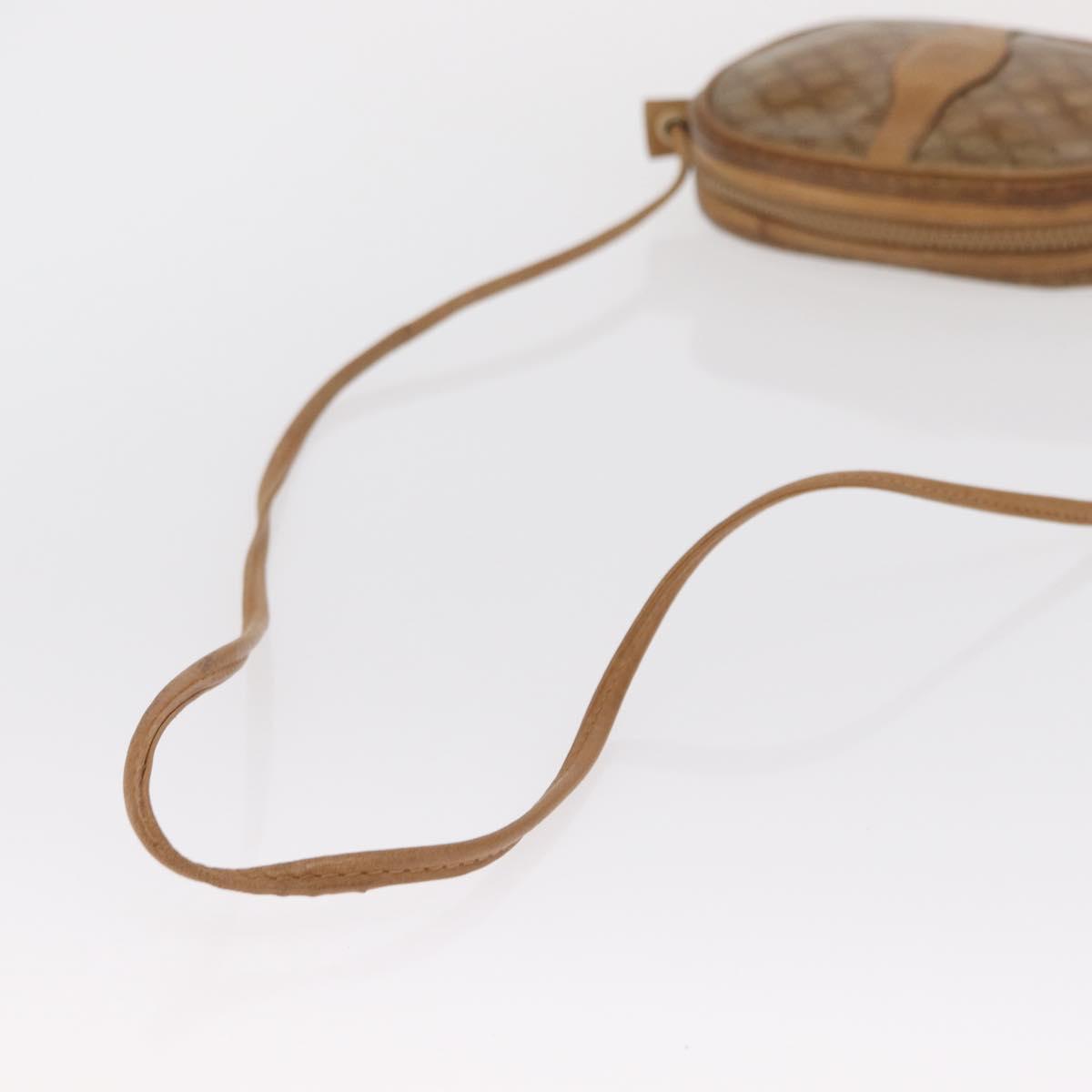 CELINE Macadam Canvas Shoulder Bag PVC Beige Auth bs33070