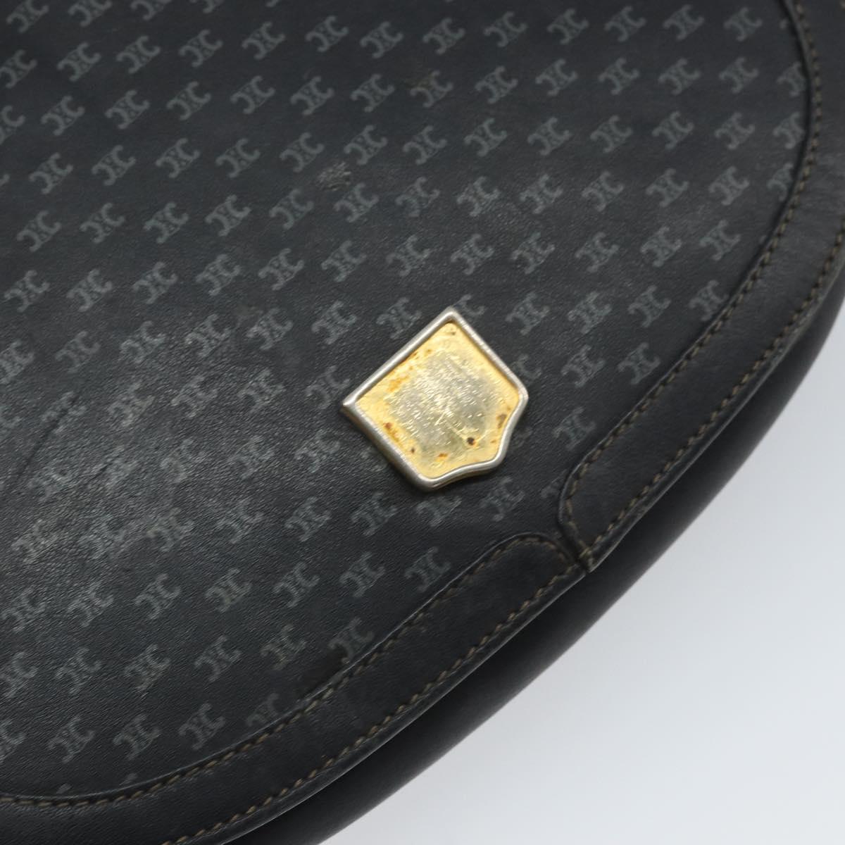 CELINE Shoulder Bag Leather Black Gold Auth bs33071