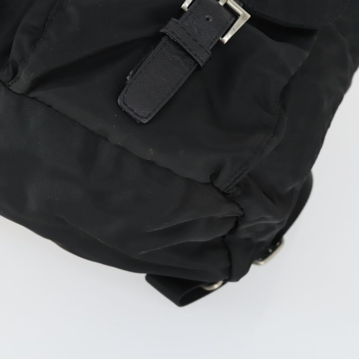 PRADA Backpack Nylon Black Silver Auth bs33077