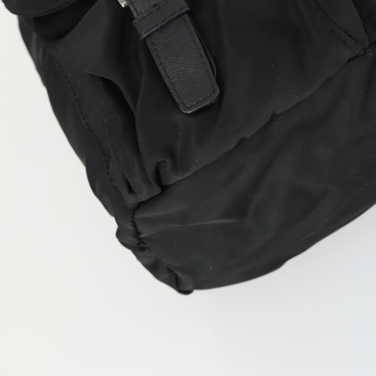 PRADA Backpack Nylon Black Silver Auth bs33077