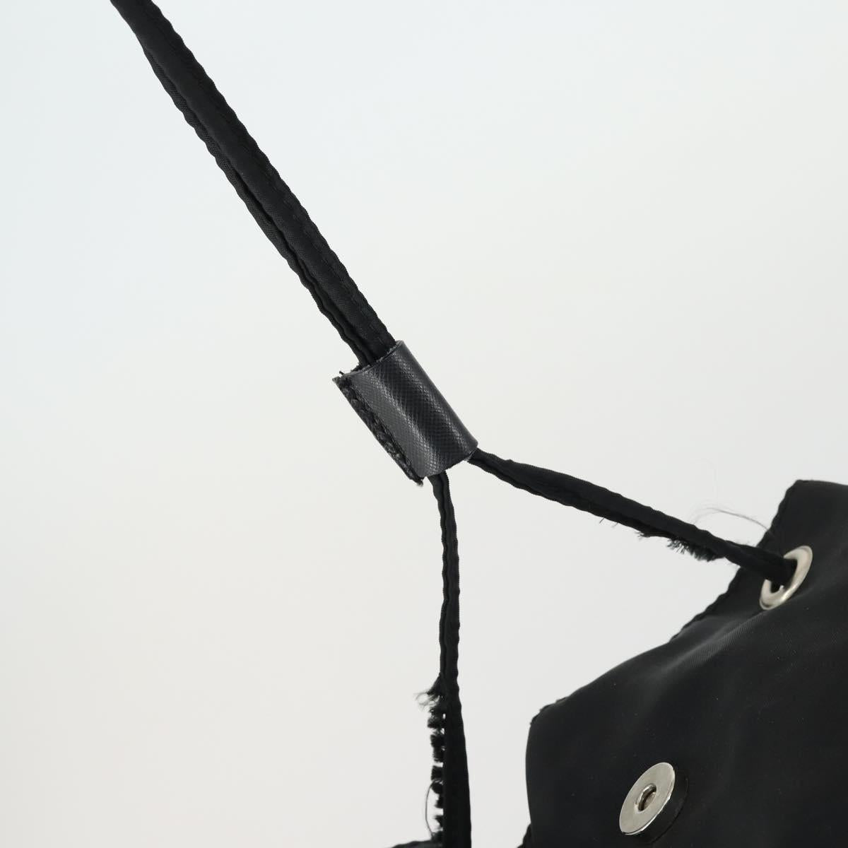 PRADA Backpack Nylon Black Silver Auth bs33077