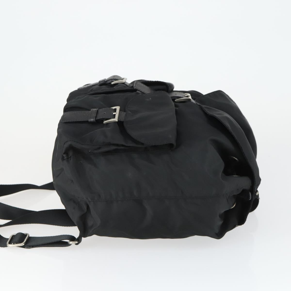 PRADA Backpack Nylon Black Silver Auth bs33077