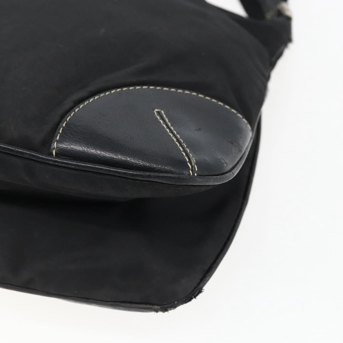 PRADA Shoulder Bag Nylon Black Silver Auth bs33078