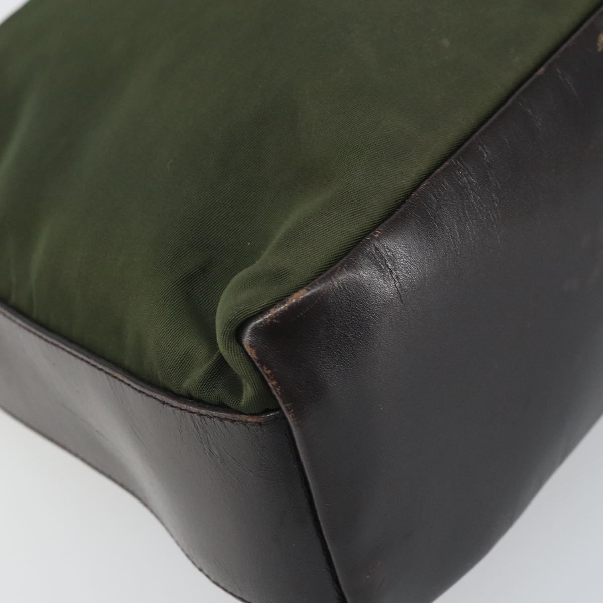 PRADA Shoulder Bag Nylon Khaki Auth bs33080