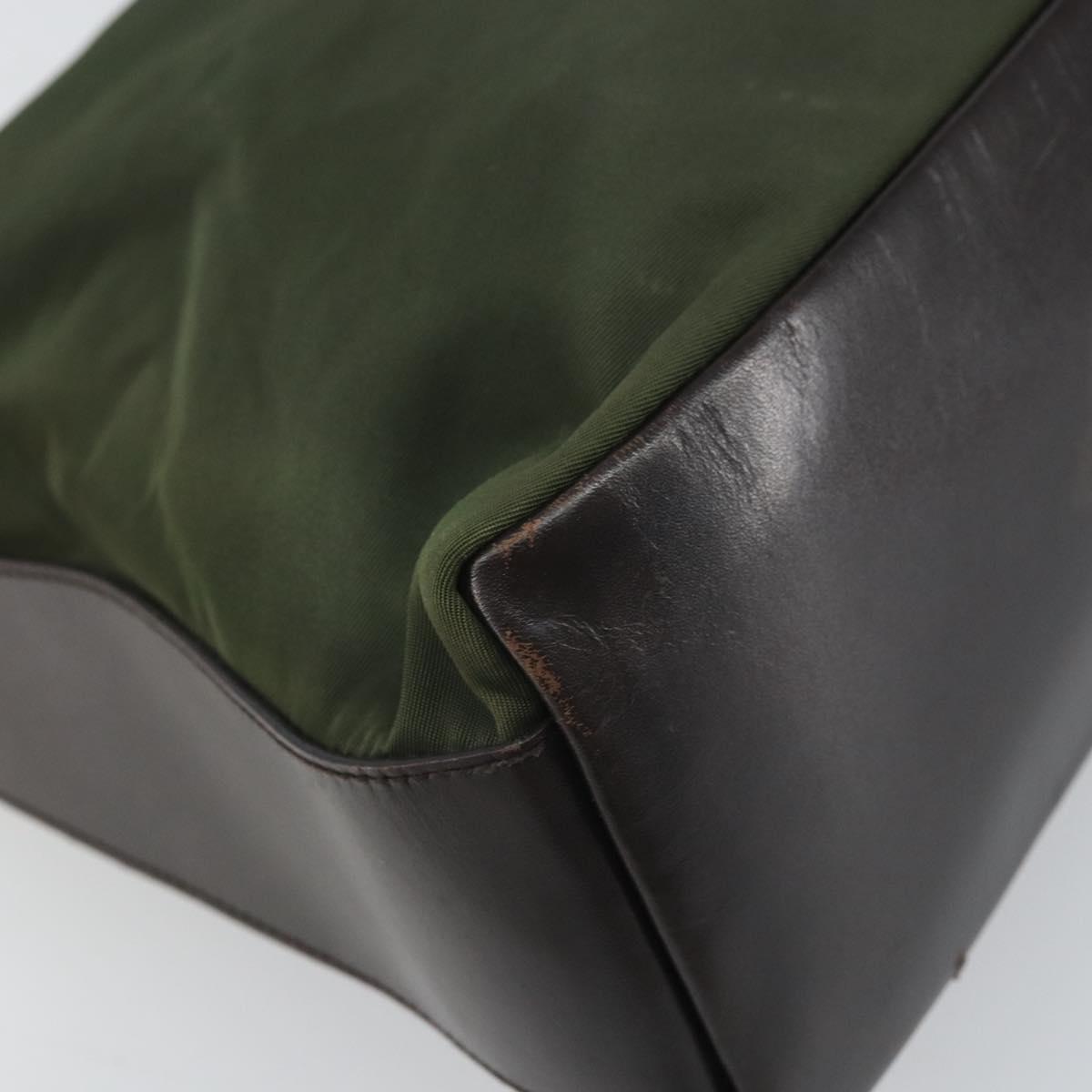 PRADA Shoulder Bag Nylon Khaki Auth bs33080