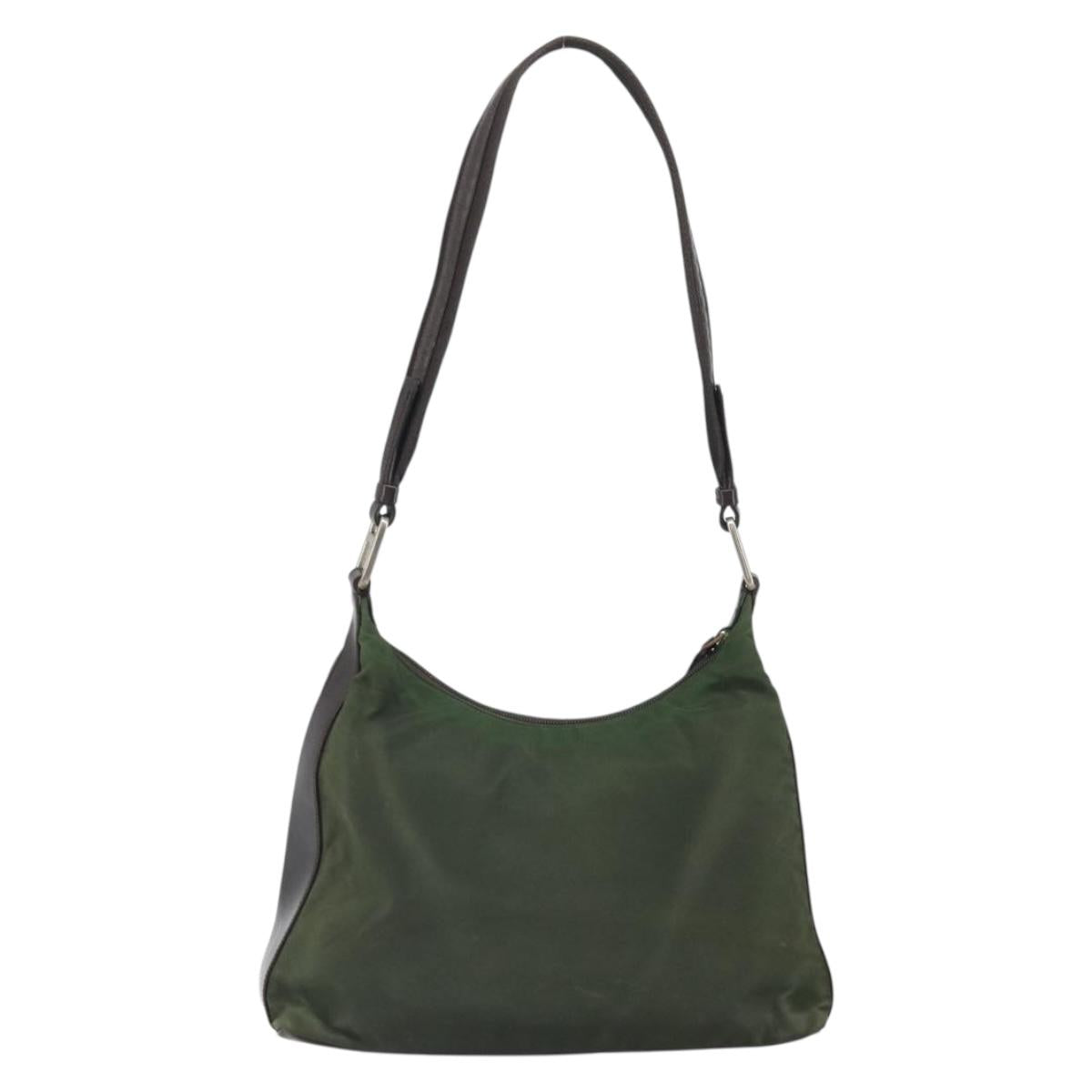 PRADA Shoulder Bag Nylon Khaki Auth bs33080