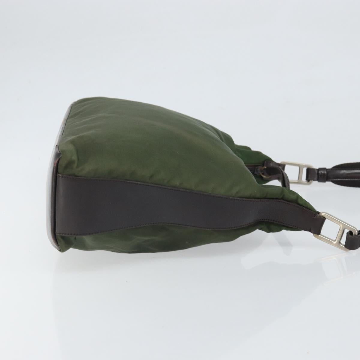 PRADA Shoulder Bag Nylon Khaki Auth bs33080