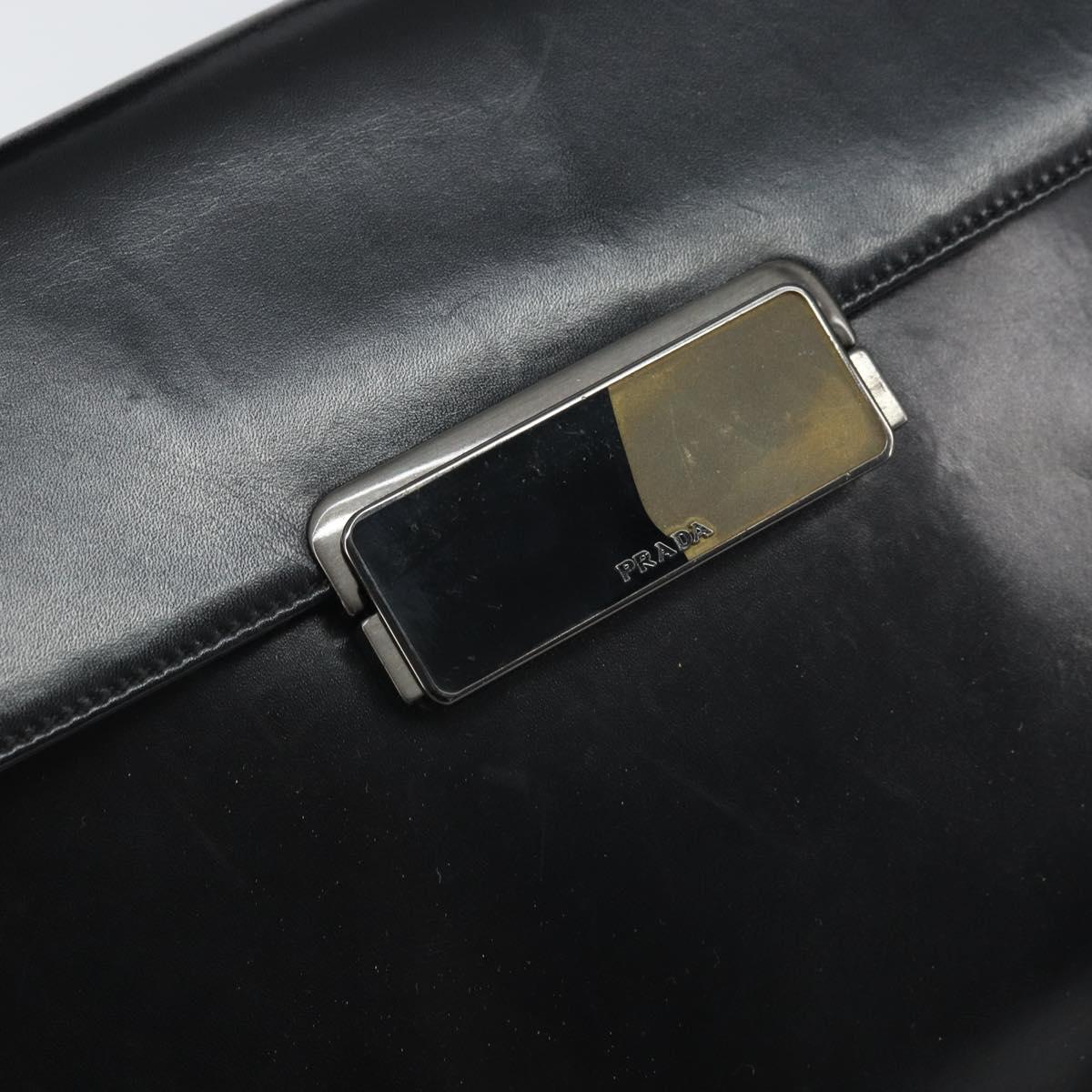 PRADA Shoulder Bag Leather Black Auth bs33081