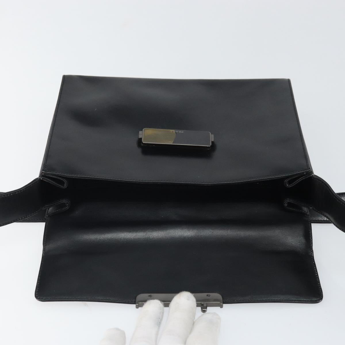 PRADA Shoulder Bag Leather Black Auth bs33081