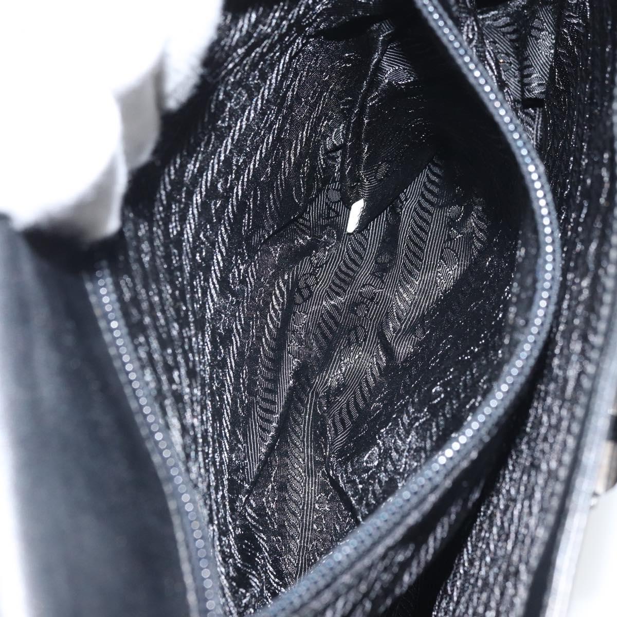 PRADA Shoulder Bag Leather Black Auth bs33081
