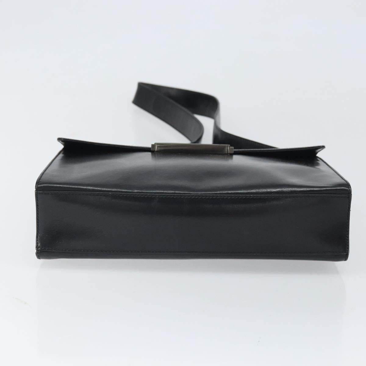 PRADA Shoulder Bag Leather Black Auth bs33081