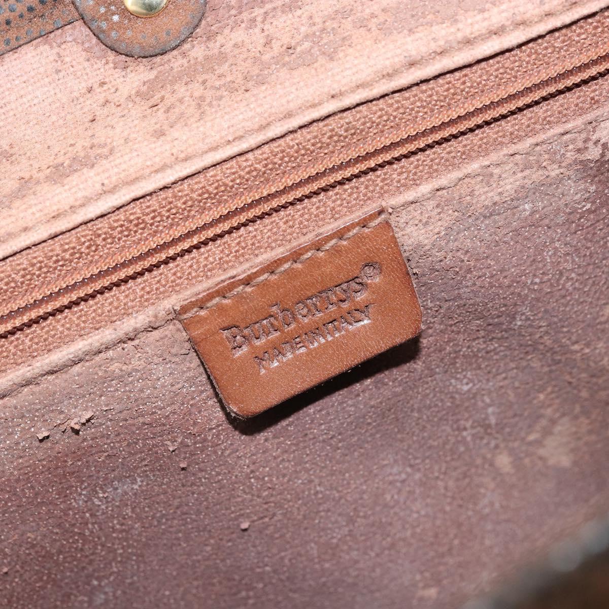 Burberrys Nova Check Shoulder Bag Canvas Beige Gold Auth bs33082