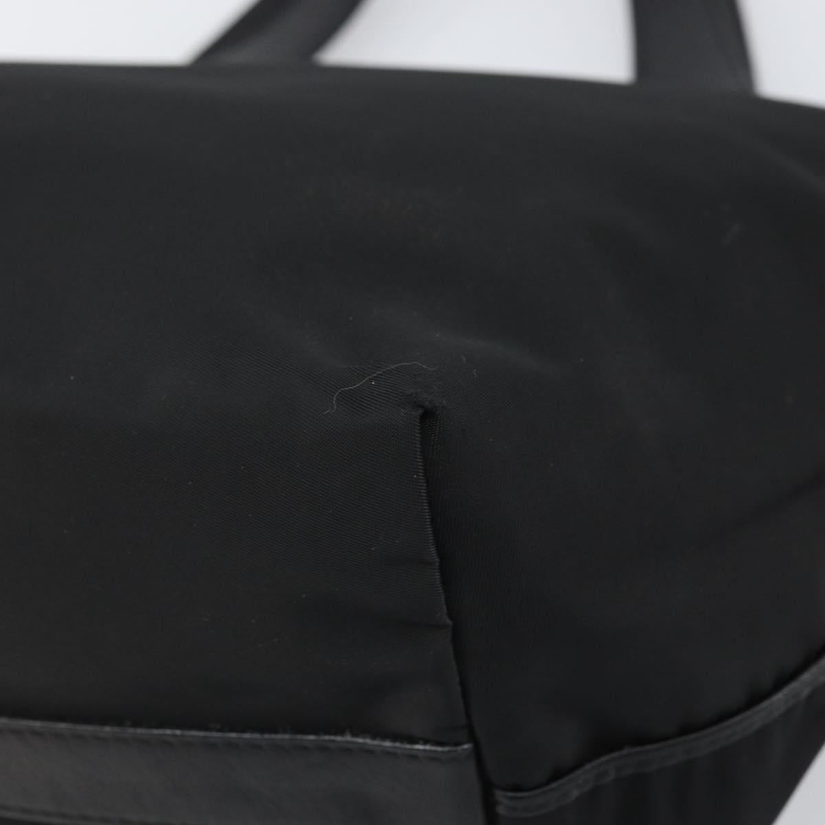 BURBERRY Hand Bag Nylon Black Silver Auth bs33085