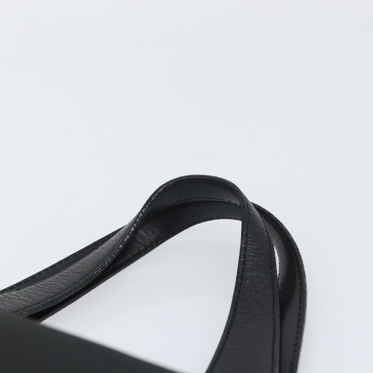 BURBERRY Hand Bag Nylon Black Silver Auth bs33085