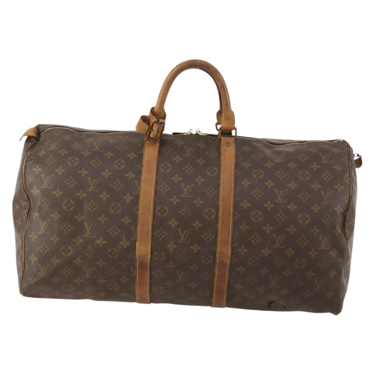 LOUIS VUITTON Monogram Keepall 55 Boston Bag M41424 LV Auth bs33096