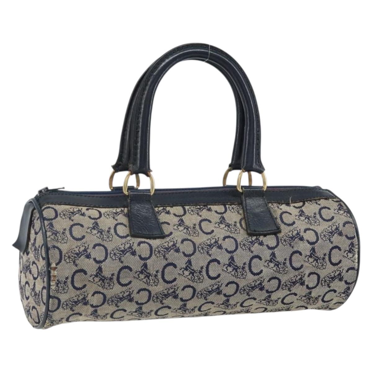 CELINE C Sulky Hand Bag Canvas Navy Auth bs33104