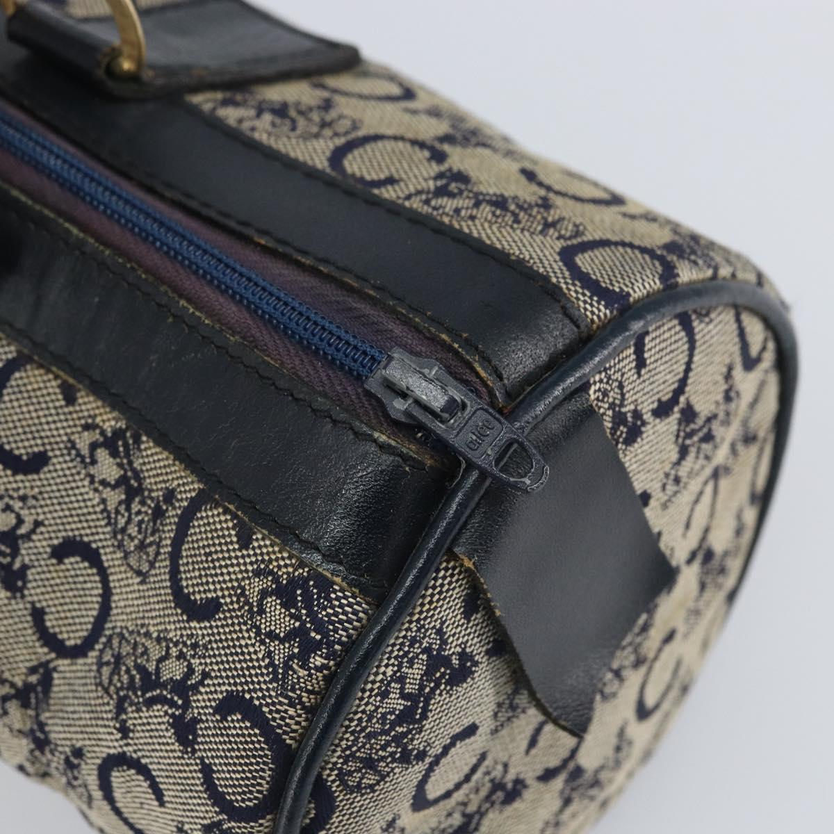 CELINE C Sulky Hand Bag Canvas Navy Auth bs33104