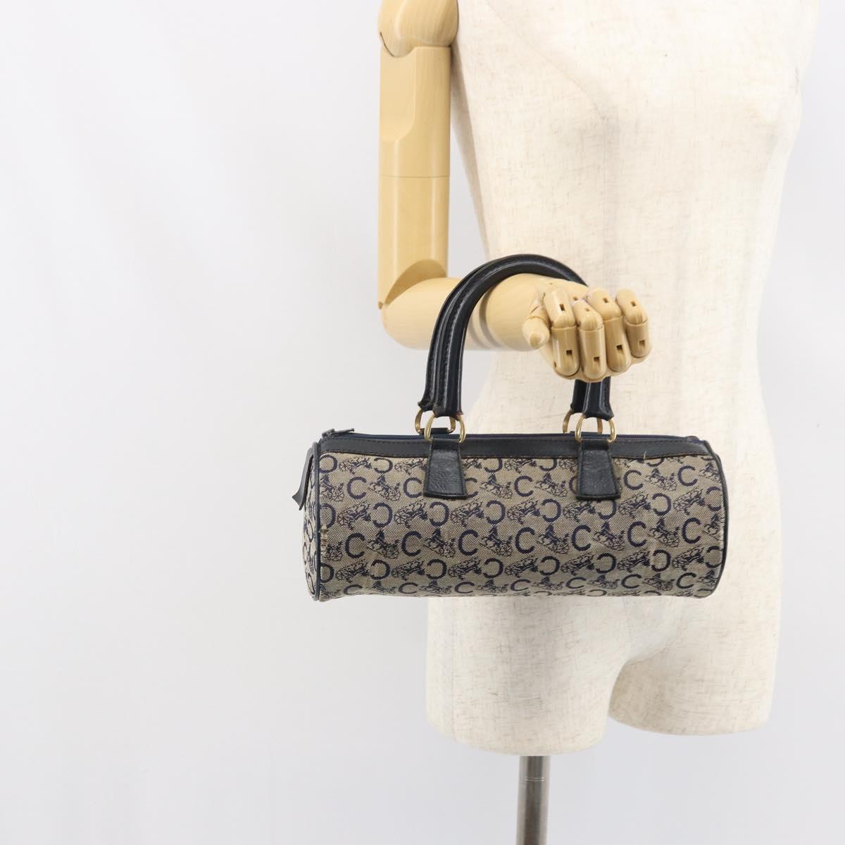 CELINE C Sulky Hand Bag Canvas Navy Auth bs33104