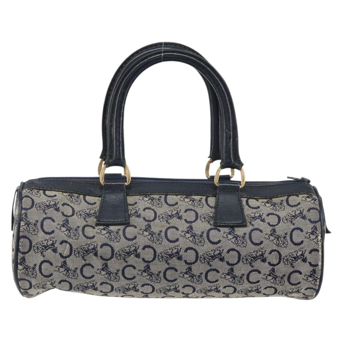 CELINE C Sulky Hand Bag Canvas Navy Auth bs33104