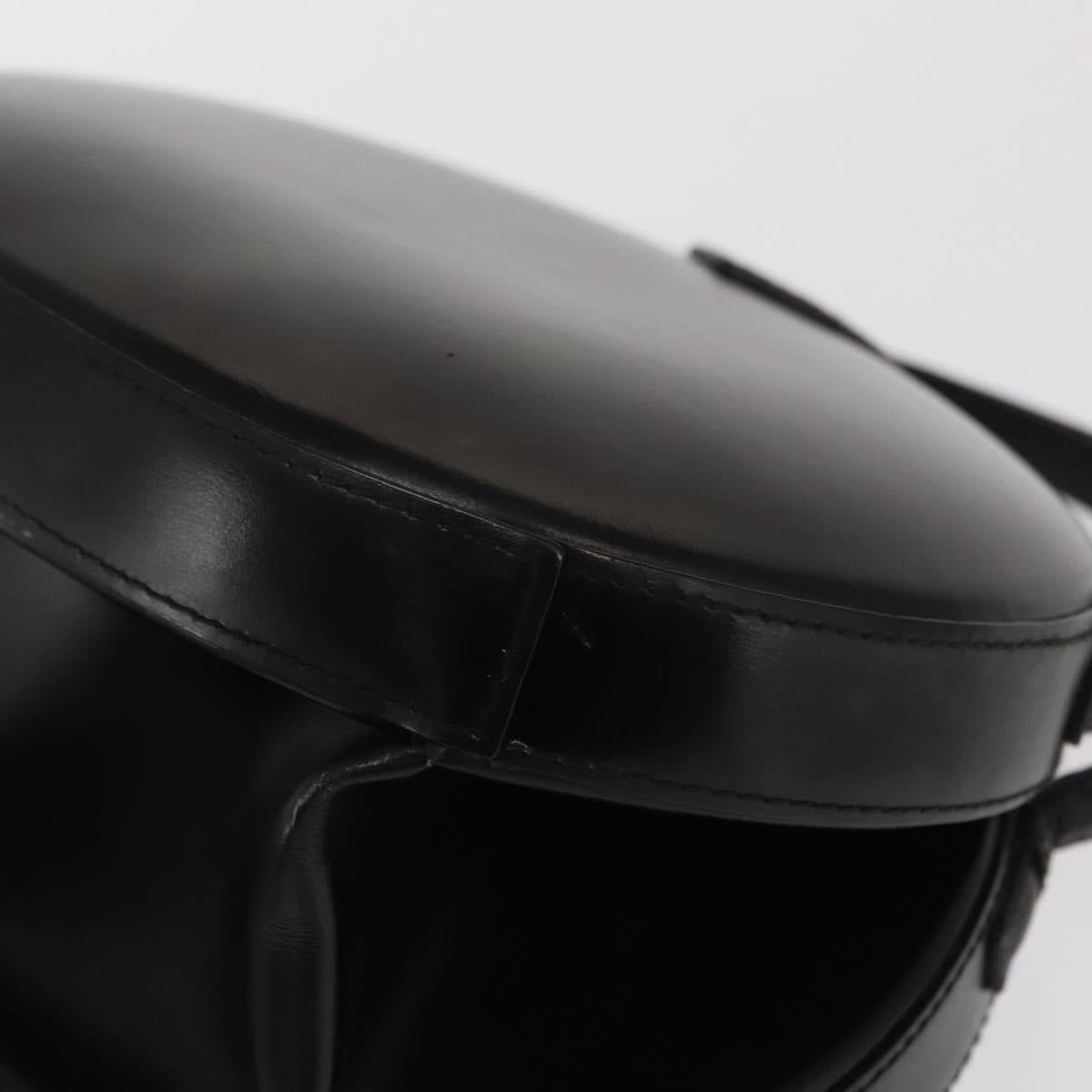 LOEWE Hand Bag Leather Black Gold Auth bs33105