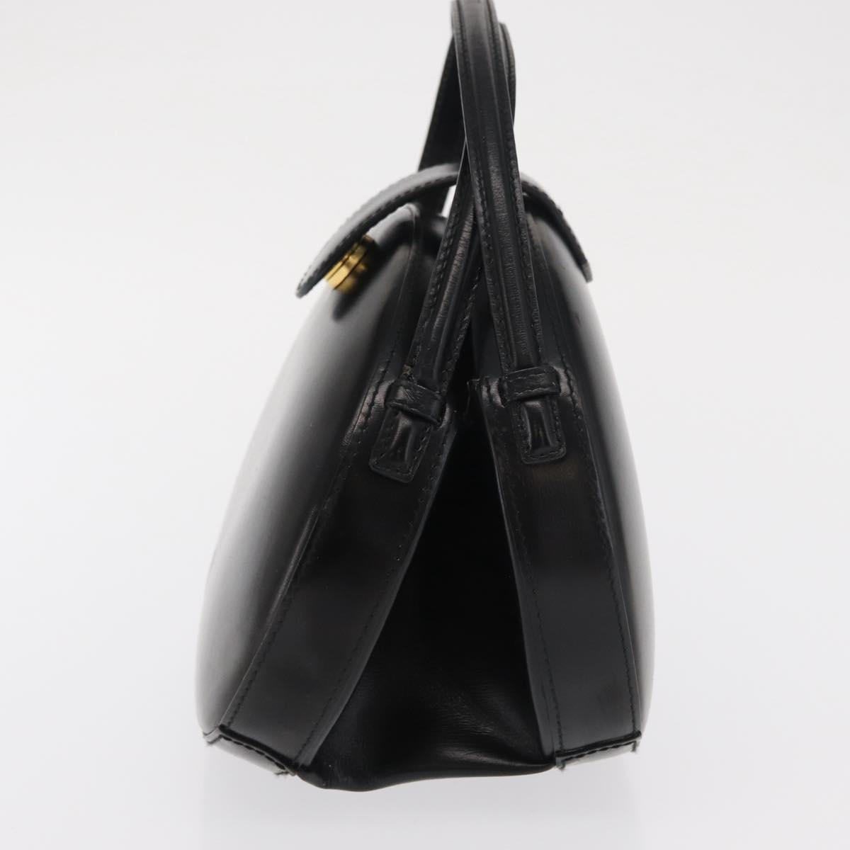 LOEWE Hand Bag Leather Black Gold Auth bs33105
