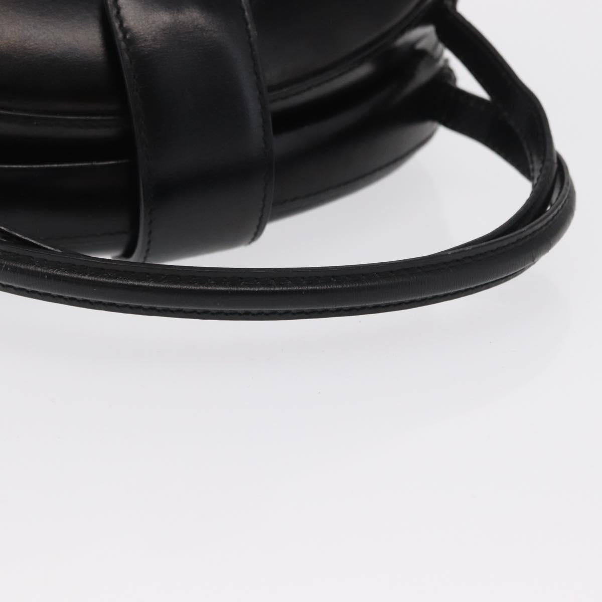 LOEWE Hand Bag Leather Black Gold Auth bs33105