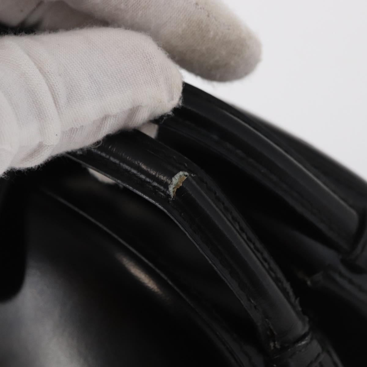 LOEWE Hand Bag Leather Black Gold Auth bs33105