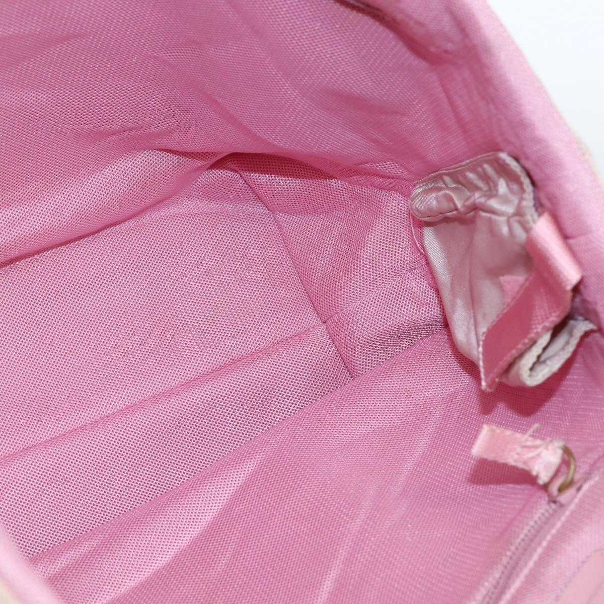 PRADA Tote Bag Canvas Pink Silver Auth bs33108