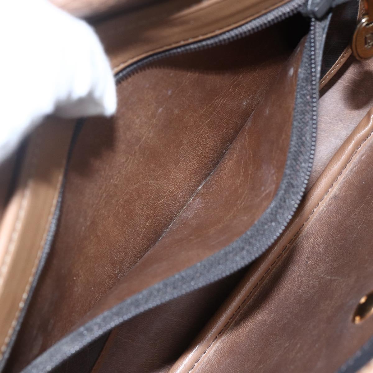 Christian Dior Honeycomb Canvas Shoulder Bag PVC Black Gold Auth bs33115