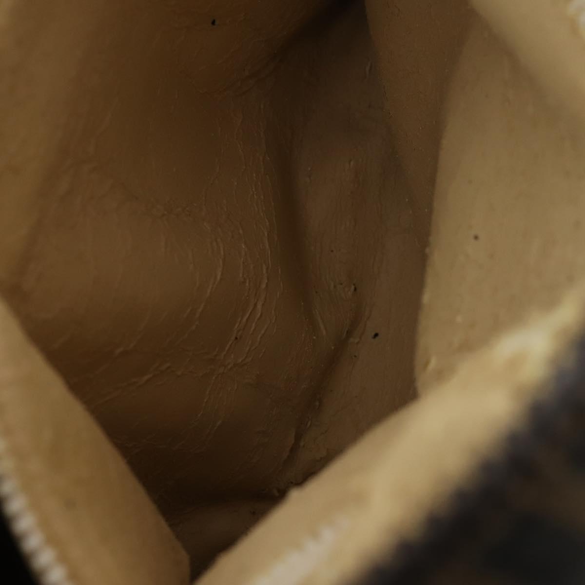 FENDI Zucca Canvas Hand Bag Brown Black Silver Auth bs33118