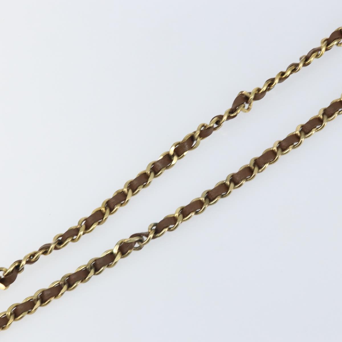 CHANEL Chain Belt metal Black Gold CC Auth bs33131
