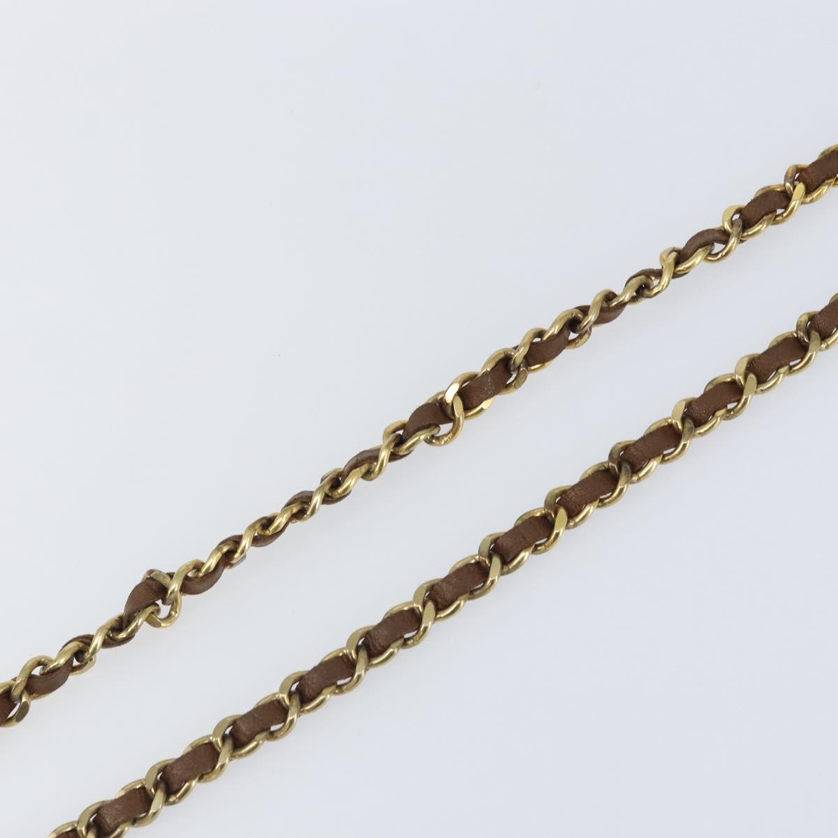 CHANEL Chain Belt metal Black Gold CC Auth bs33131