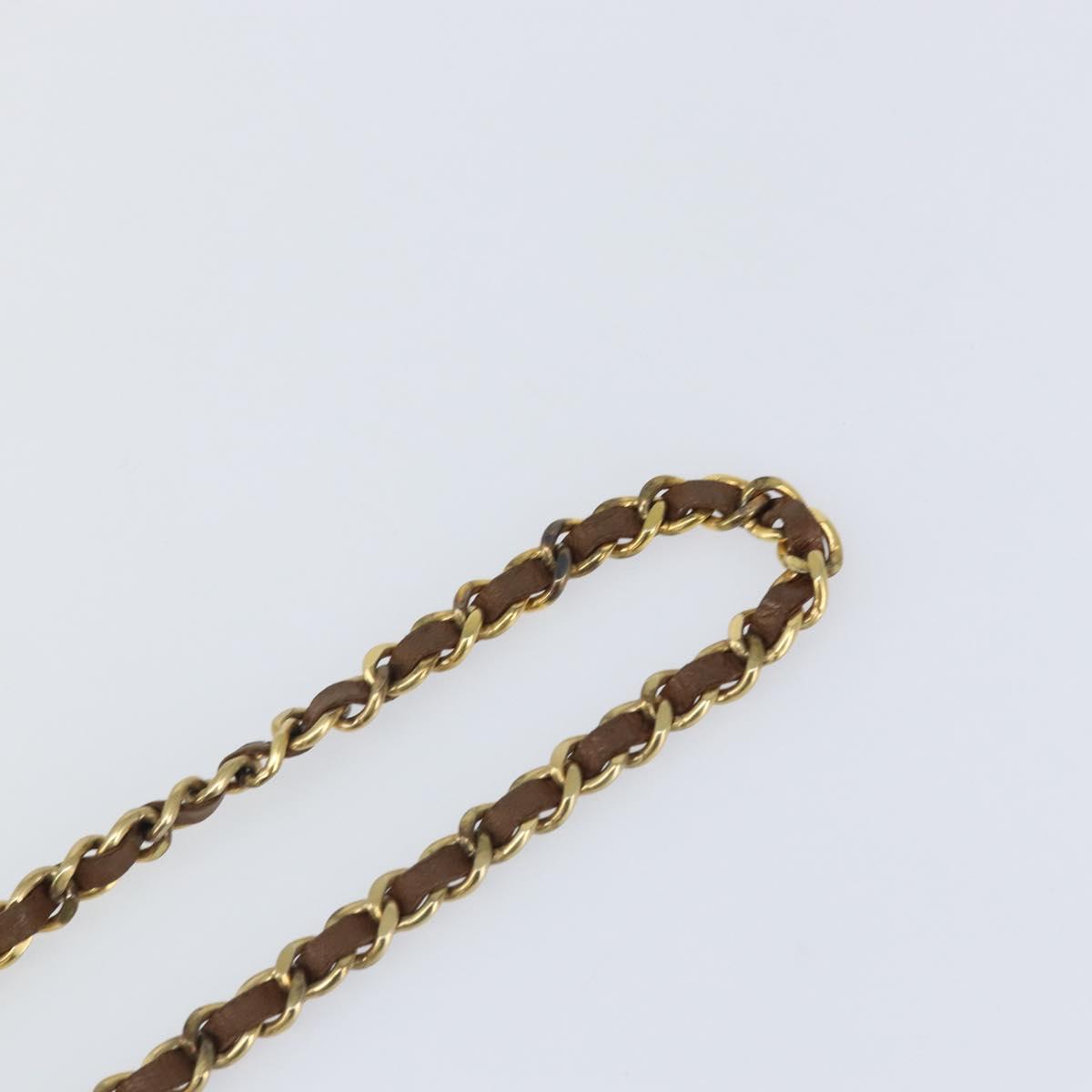 CHANEL Chain Belt metal Black Gold CC Auth bs33131
